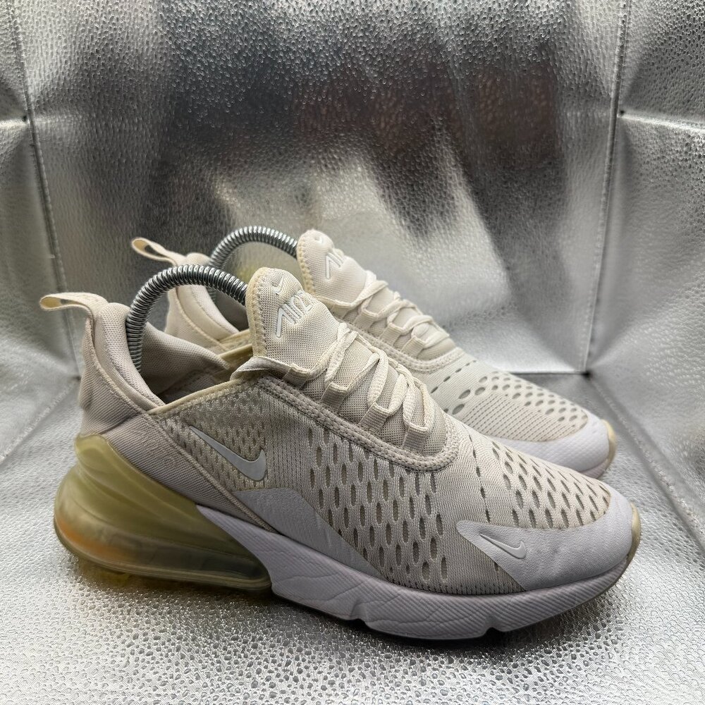 Size 6Y‎ Nike Air Max 270 White Kids Lace-Up Comfort Running Shoes 943345-103